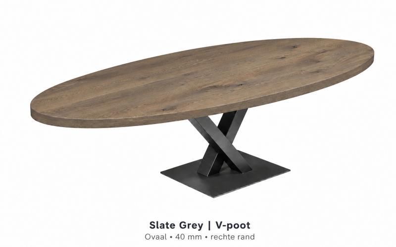 Ovale eiken eettafel 40 mm &ndash; zelf samenstellen